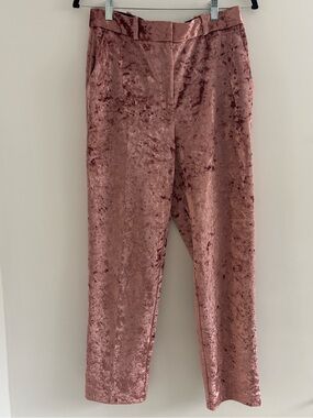 Topshop Dusty Pink Crushed Velvet Pants